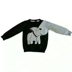 Little Hand sz 4-5T cute elephant black and grey pullover sweatshirt unisex